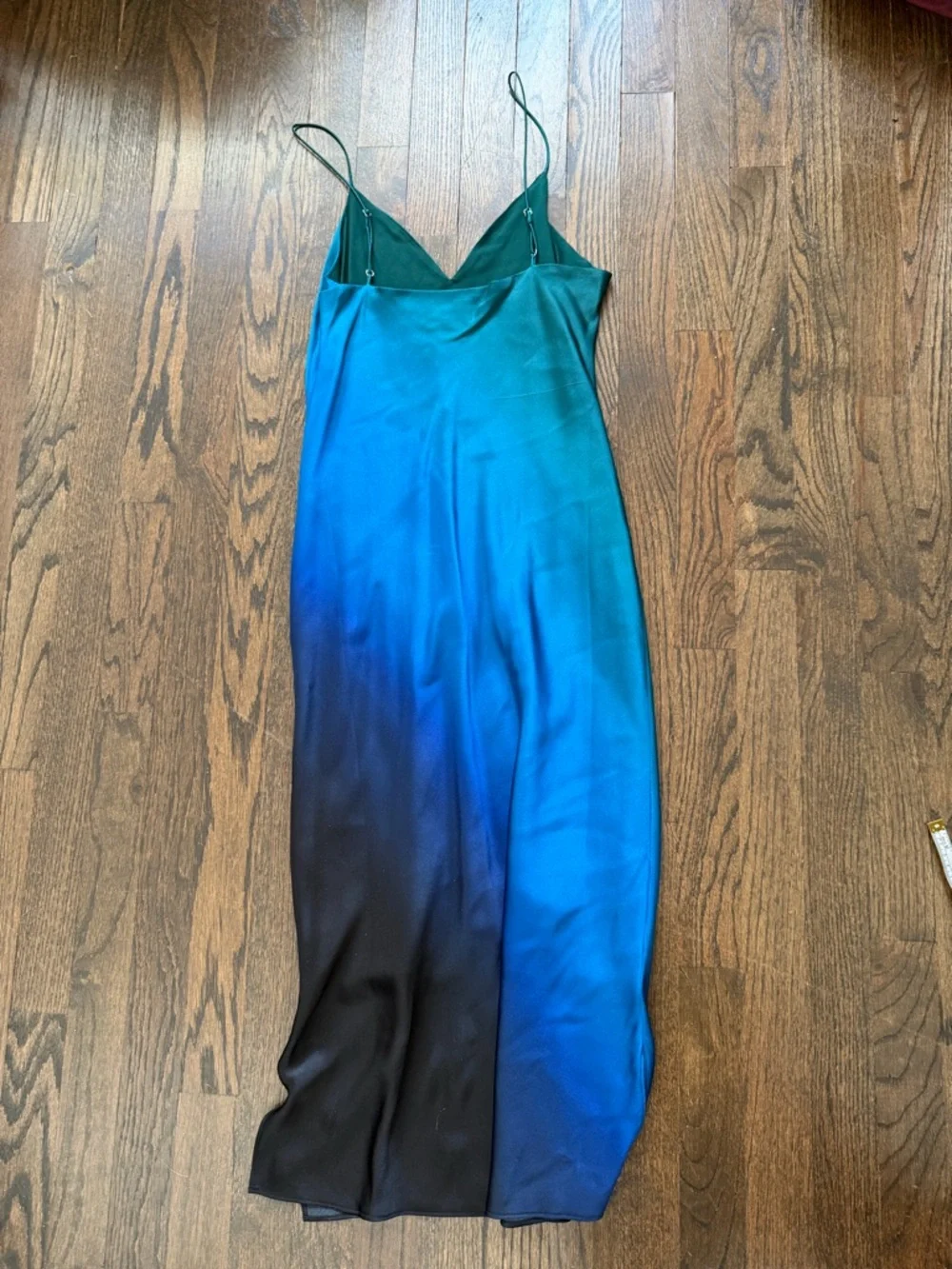 NWT Cami NYC Teal to Deep Blue Gradient Slip Midi Dress - Picture 2 of 9